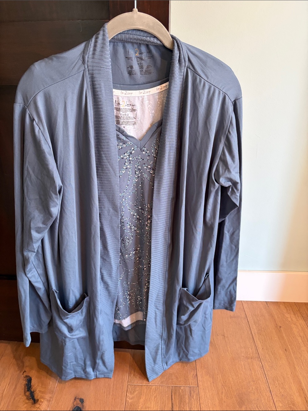Women's Cozy 4 pc Lounge Set - Smoke Blue